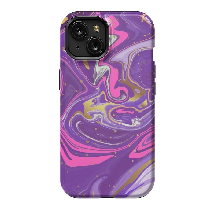 iPhone 15 StrongFit Liquid Marble Purple COLORS by ArtsCase