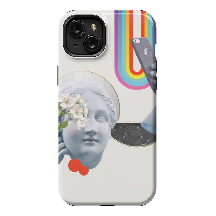 iPhone 15 Plus StrongFit Greek Goddess Rainbow Selfie by Pear iPhone by Uma Prabhakar Gokhale