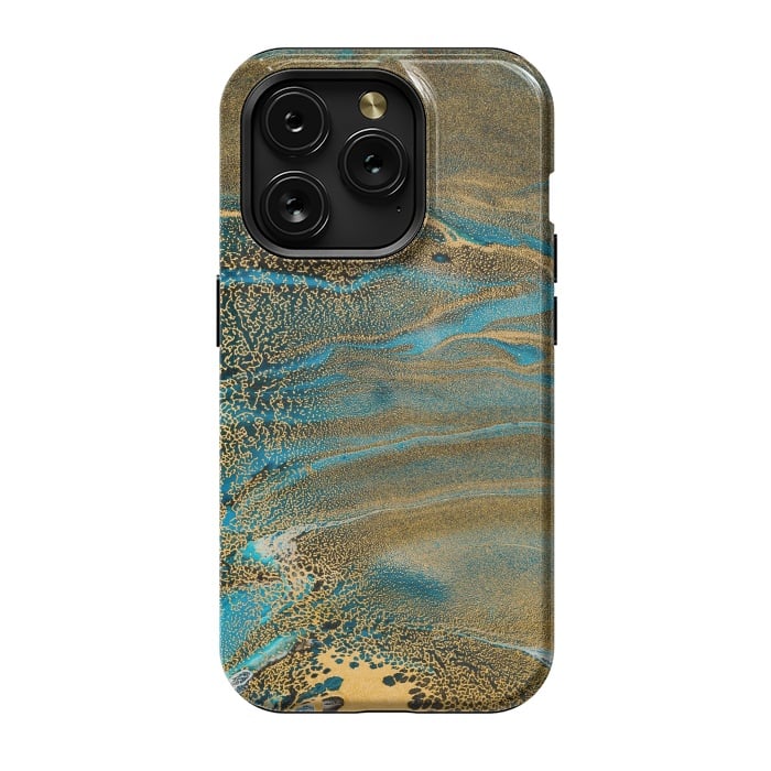 iPhone 15 Pro StrongFit Aquamarine Waves by ArtsCase