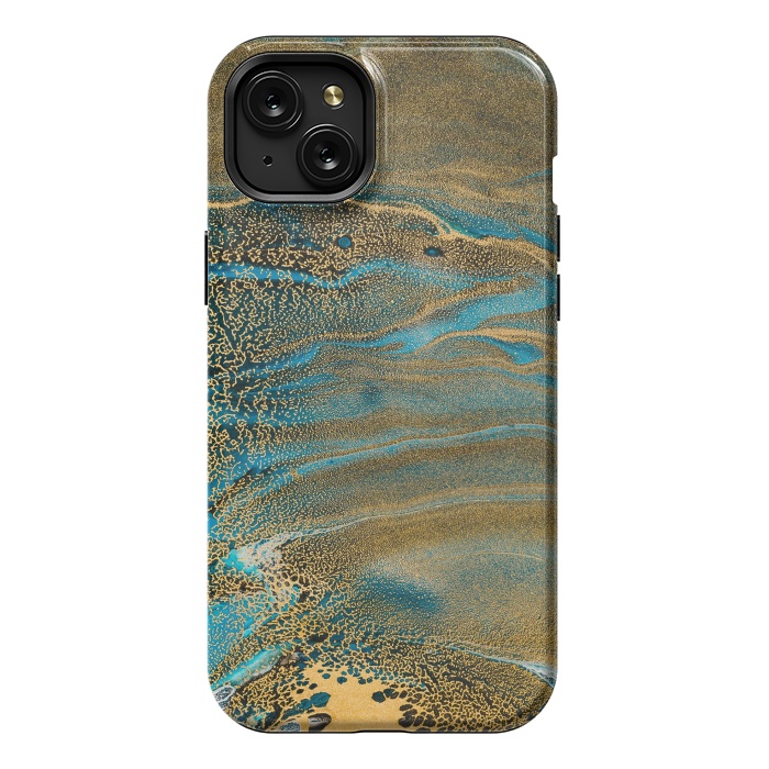 iPhone 15 Plus StrongFit Aquamarine Waves by ArtsCase