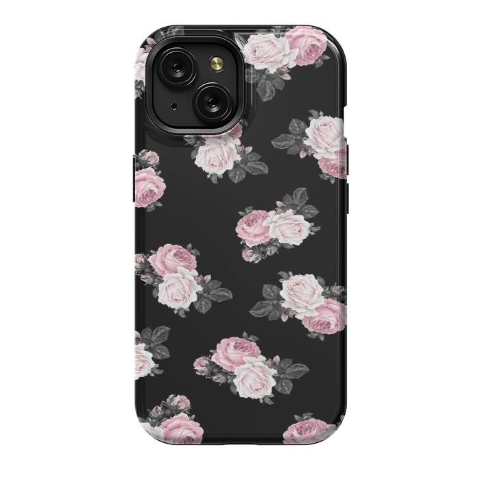 iPhone 15 StrongFit Black n floral by CAS