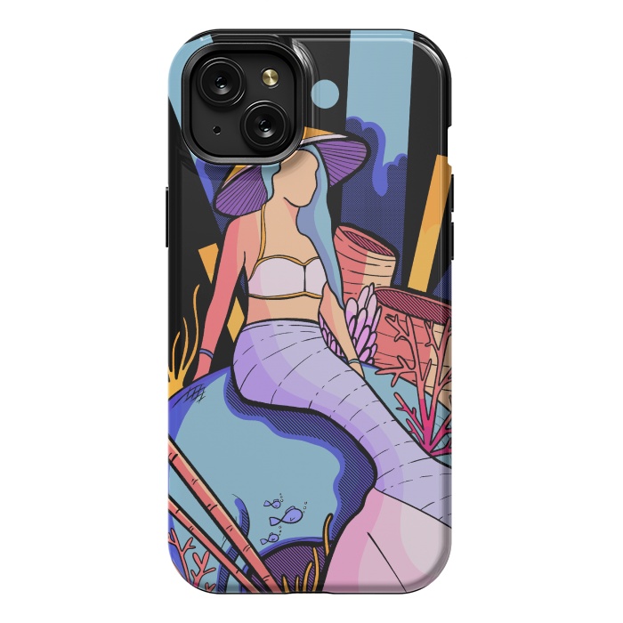 iPhone 15 Plus StrongFit The skull and the mermaid by Steve Wade (Swade)