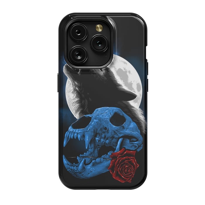 iPhone 15 Pro StrongFit Wolf howling under the moon by Alberto