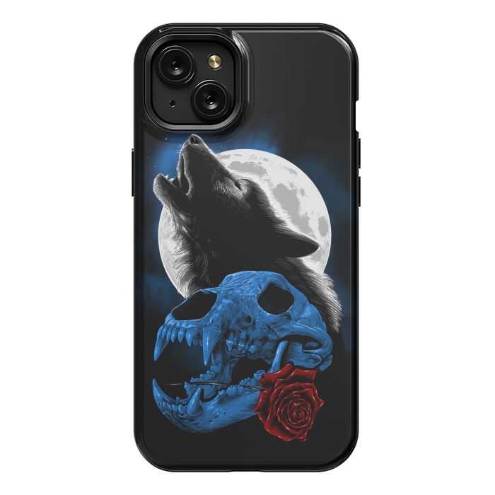 iPhone 15 Plus StrongFit Wolf howling under the moon by Alberto