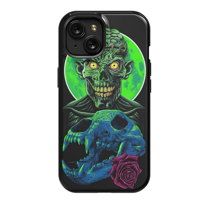 iPhone 15 StrongFit Skull and flower zombie by Alberto