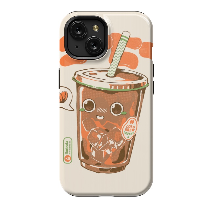 iPhone 15 StrongFit Cute Cold Brew Coffee  by Ilustrata