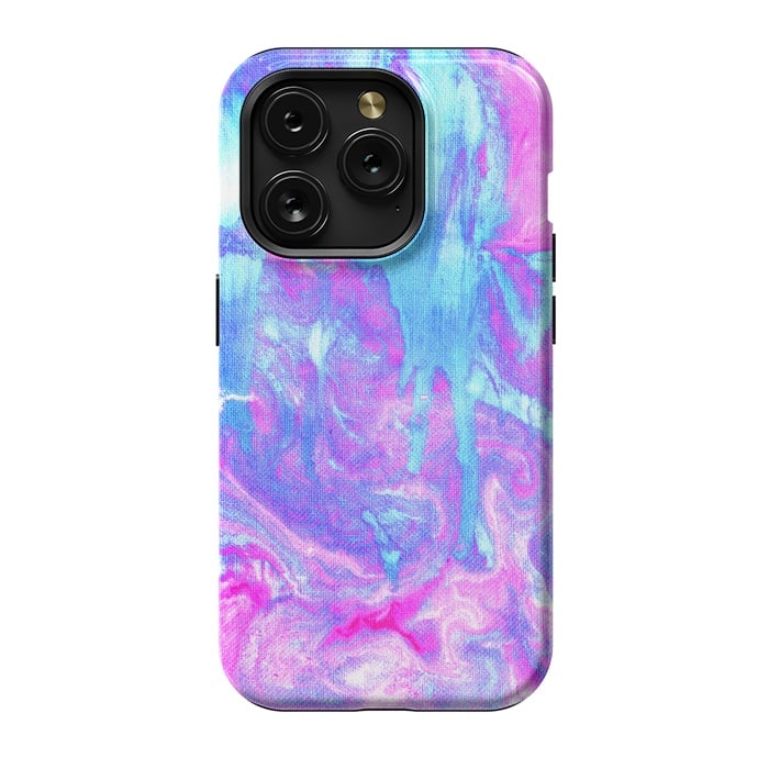 iPhone 15 Pro StrongFit Melting Marble in Pink & Turquoise by Tangerine-Tane