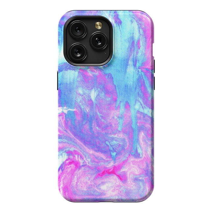 iPhone 15 Pro Max StrongFit Melting Marble in Pink & Turquoise by Tangerine-Tane