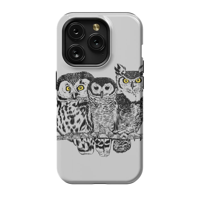 iPhone 15 Pro StrongFit Three owls by Alberto