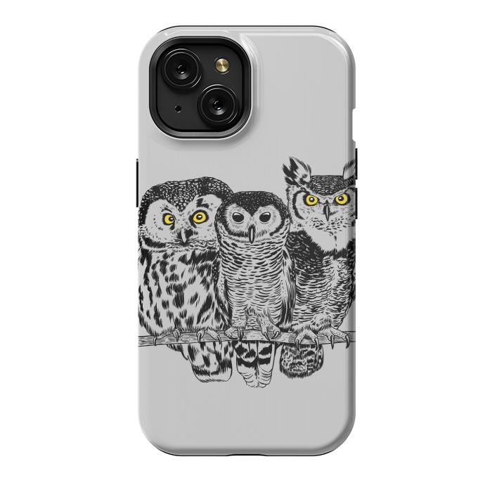 iPhone 15 StrongFit Three owls by Alberto