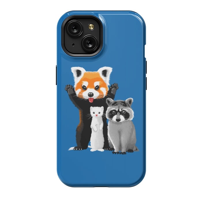 iPhone 15 StrongFit Raccoon, ferret and red panda by Alberto