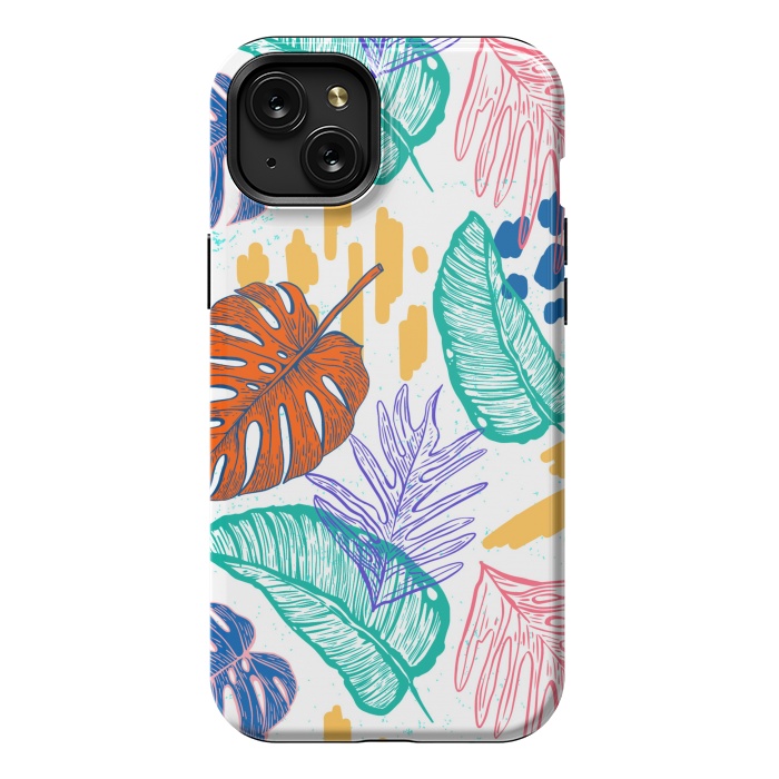iPhone 15 Plus StrongFit Monstera Leaves by ArtsCase