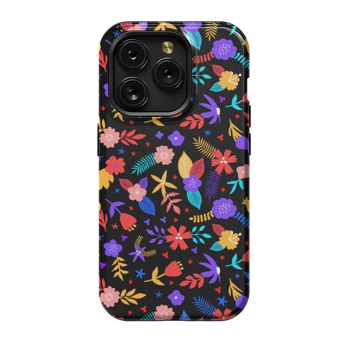 iPhone 15 Pro StrongFit Multicoulored Floral Design by ArtsCase