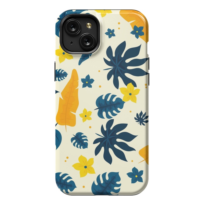 iPhone 15 Plus StrongFit Tropical Leaves Floral by ArtsCase