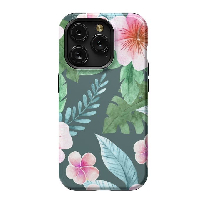 iPhone 15 Pro StrongFit Tropical Pink Floral by ArtsCase