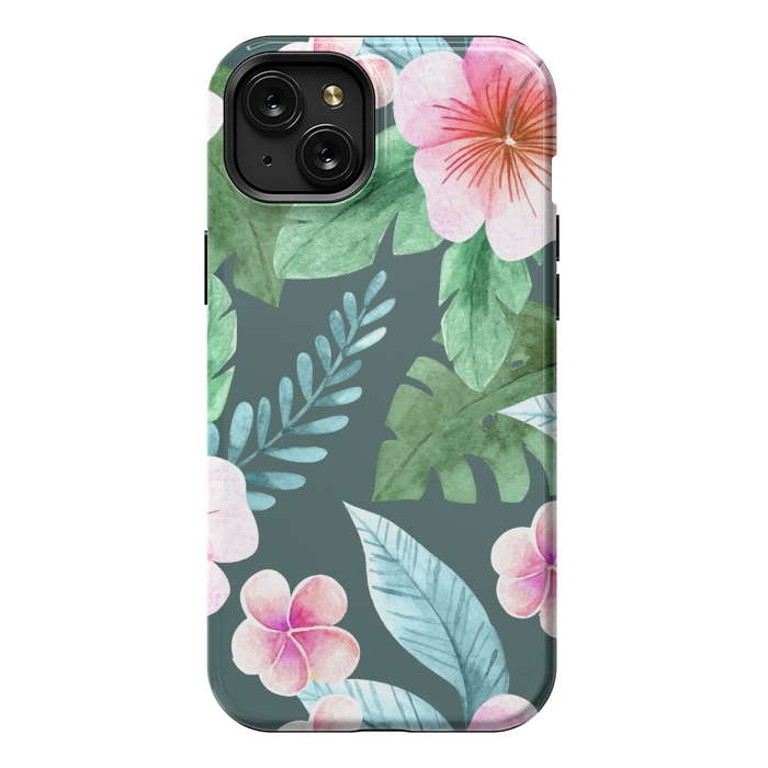 iPhone 15 Plus StrongFit Tropical Pink Floral by ArtsCase