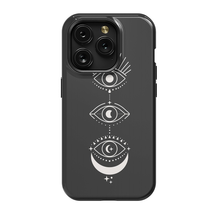iPhone 15 Pro StrongFit Black Eyes Moon Phases by ArtPrInk