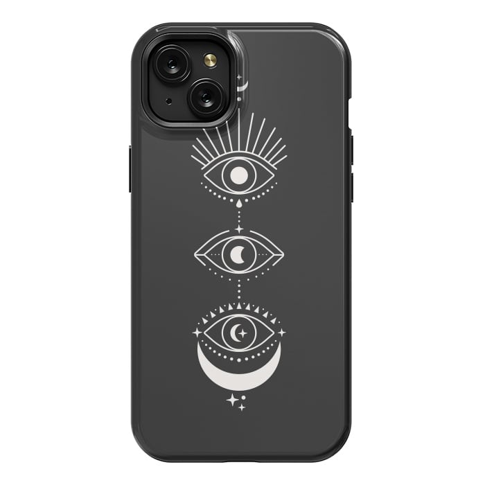 iPhone 15 Plus StrongFit Black Eyes Moon Phases by ArtPrInk