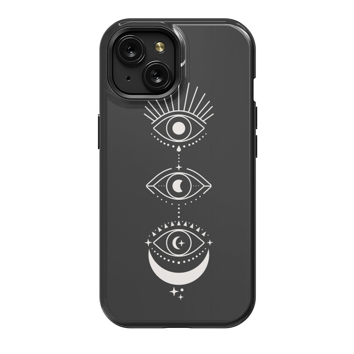 iPhone 15 StrongFit Black Eyes Moon Phases by ArtPrInk