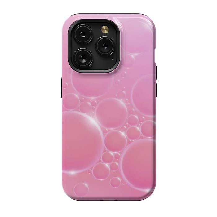 iPhone 15 Pro StrongFit Pink Bubbles by Martina