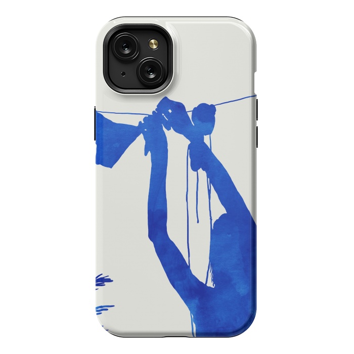 iPhone 15 Plus StrongFit Blue Nude Vacay Matisse by Uma Prabhakar Gokhale