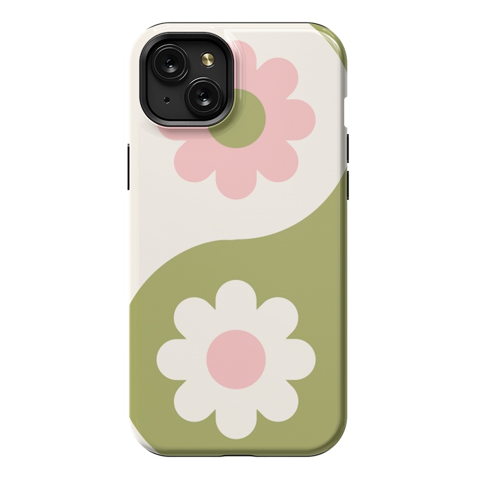 iPhone 15 Plus StrongFit Yin Yang Flowers by ArtPrInk
