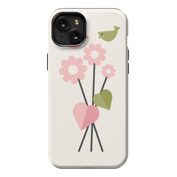 iPhone 15 Plus StrongFit Flowers & Birds by ArtPrInk
