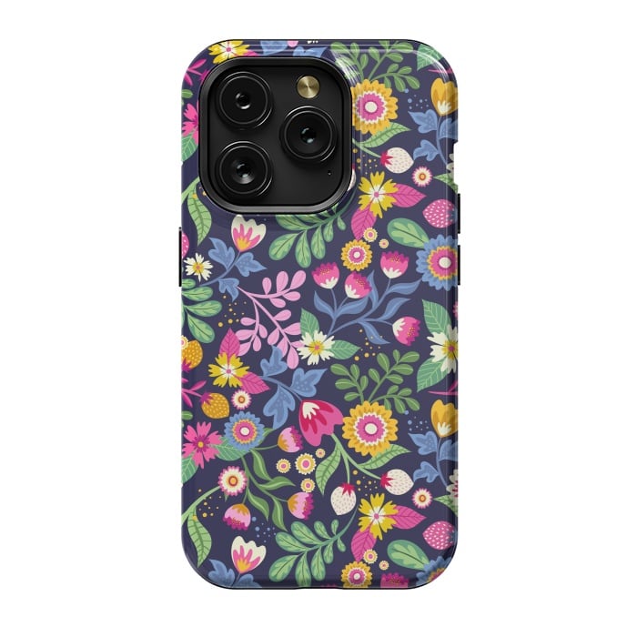 iPhone 15 Pro StrongFit Bright Flowers Colors by ArtsCase
