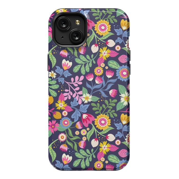 iPhone 15 Plus StrongFit Bright Flowers Colors by ArtsCase