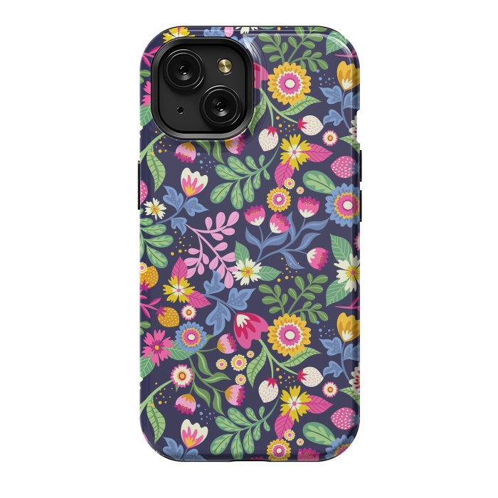 iPhone 15 StrongFit Bright Flowers Colors by ArtsCase