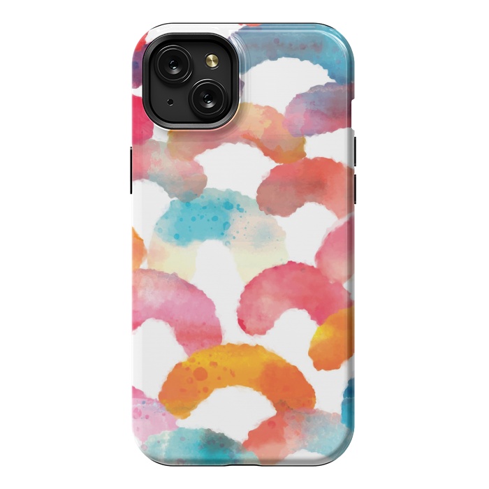 iPhone 15 Plus StrongFit Watercolor multi scales by MALLIKA