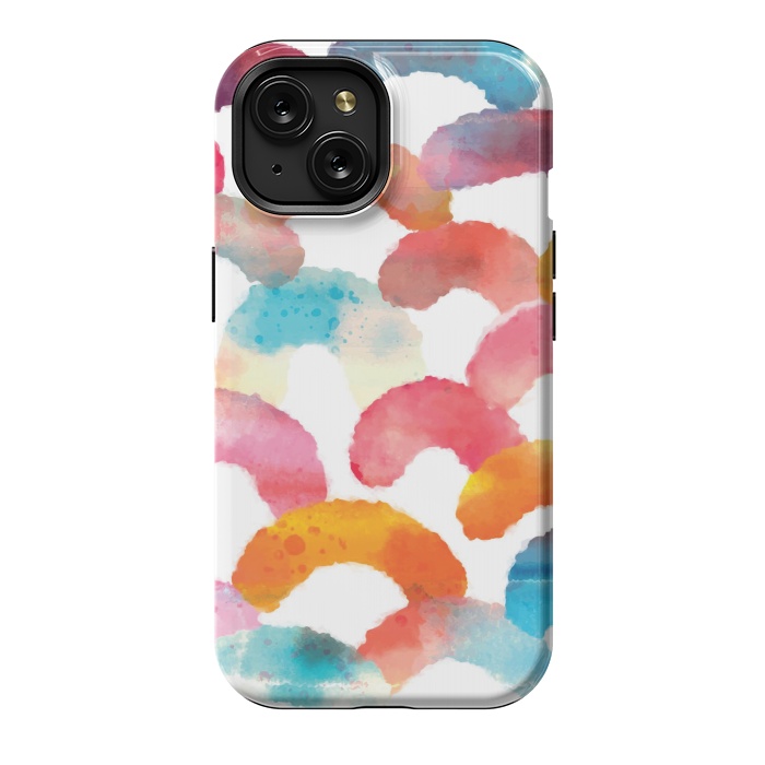 iPhone 15 StrongFit Watercolor multi scales by MALLIKA