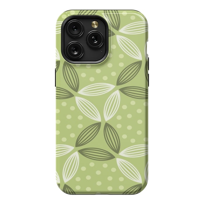 iPhone 15 Pro Max StrongFit green leave pattern by MALLIKA
