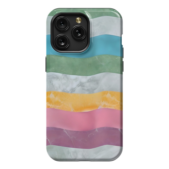 iPhone 15 Pro Max StrongFit Colorful marble Waves  by Winston
