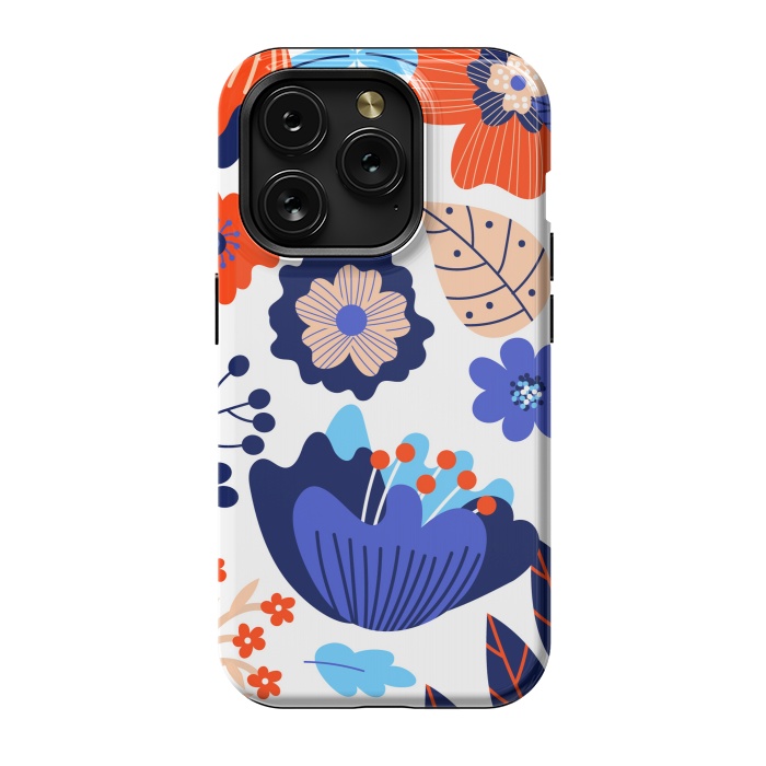 iPhone 15 Pro StrongFit Blue Flowers by ArtsCase