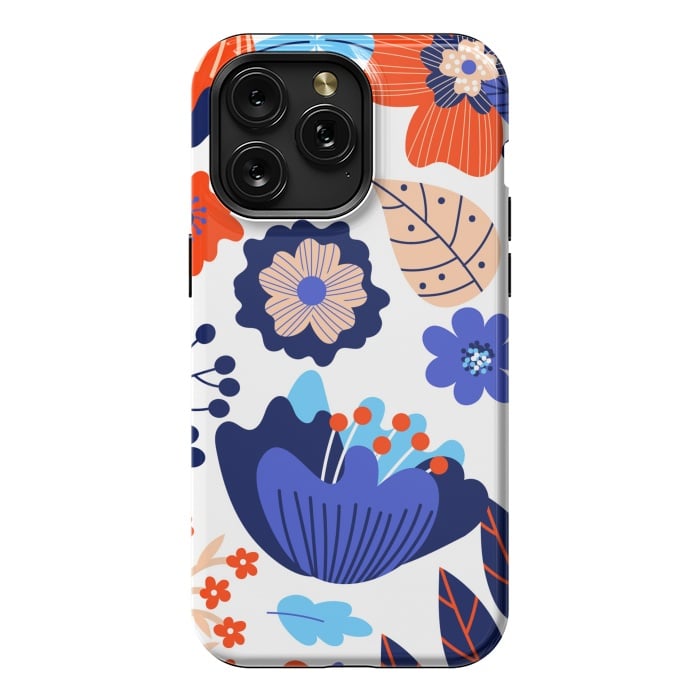 iPhone 15 Pro Max StrongFit Blue Flowers by ArtsCase