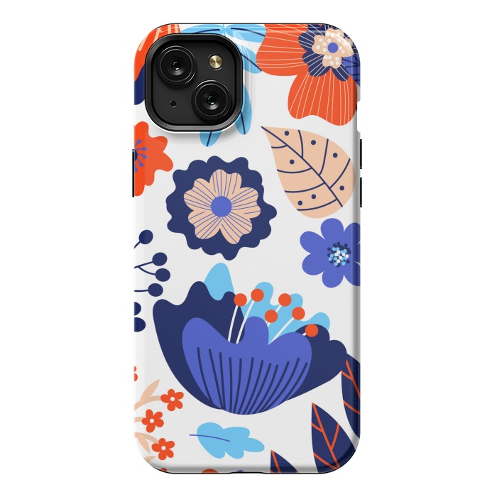 iPhone 15 Plus StrongFit Blue Flowers by ArtsCase