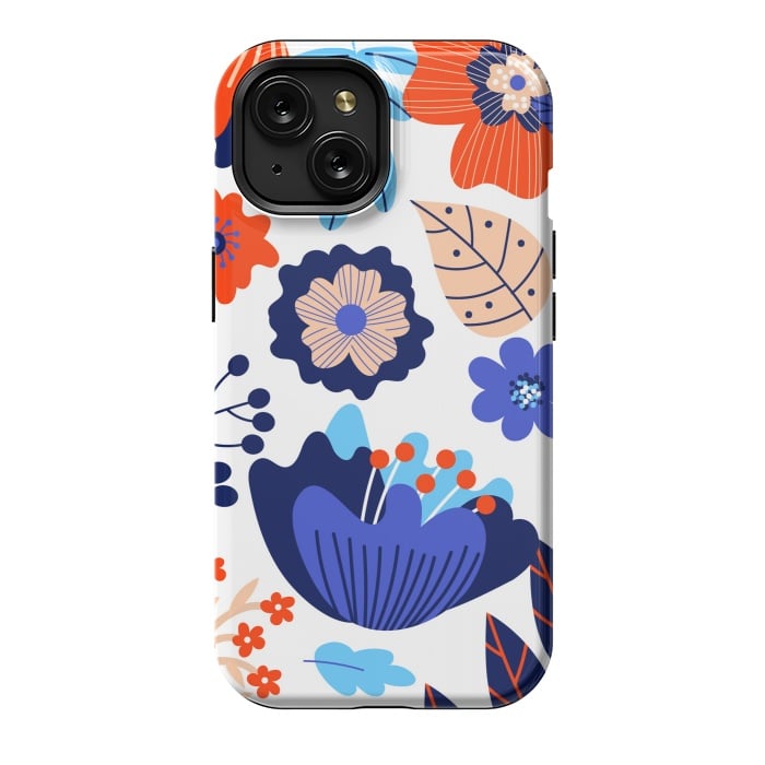 iPhone 15 StrongFit Blue Flowers by ArtsCase