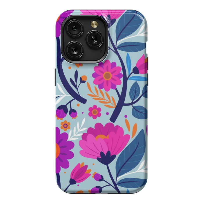 iPhone 15 Pro Max StrongFit Colorful Exotic Floral Pattern by ArtsCase
