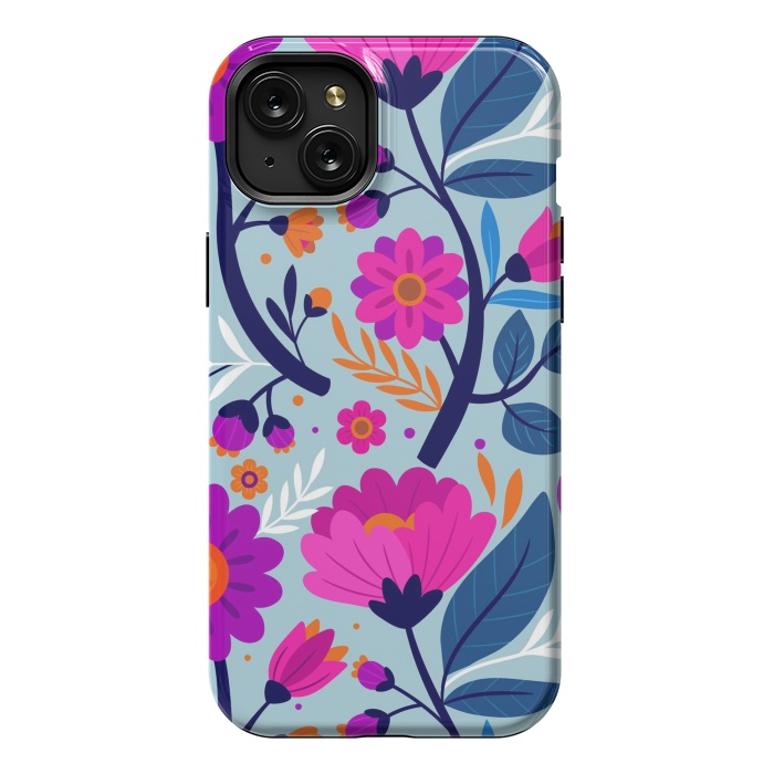 iPhone 15 Plus StrongFit Colorful Exotic Floral Pattern by ArtsCase