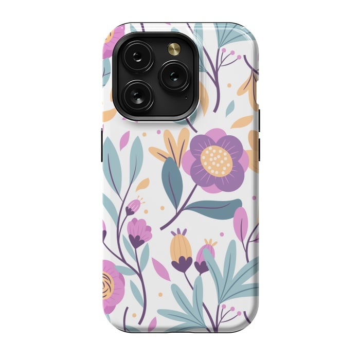 iPhone 15 Pro StrongFit Purple Floral Pattern 0 by ArtsCase