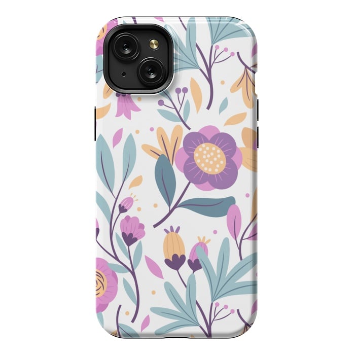 iPhone 15 Plus StrongFit Purple Floral Pattern 0 by ArtsCase