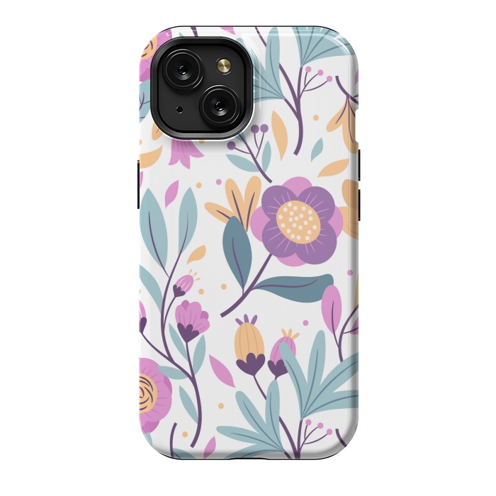 iPhone 15 StrongFit Purple Floral Pattern 0 by ArtsCase