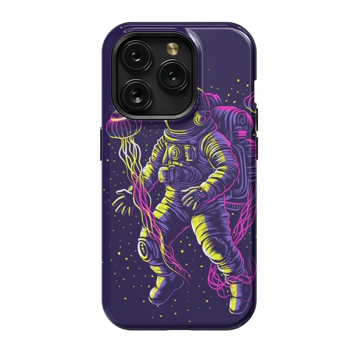 iPhone 15 Pro StrongFit Astronaut with galactic jellyfish by Alberto