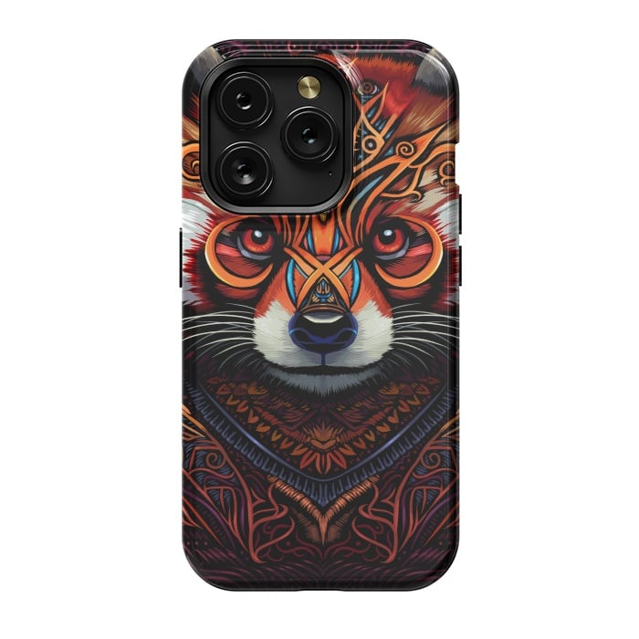 iPhone 15 Pro StrongFit Indian tribal red panda by Alberto