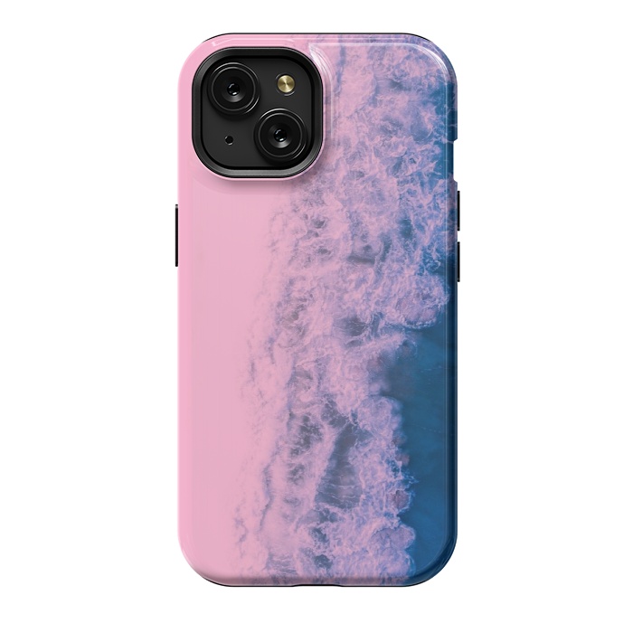iPhone 15 StrongFit Pink ocean waves  by CAS