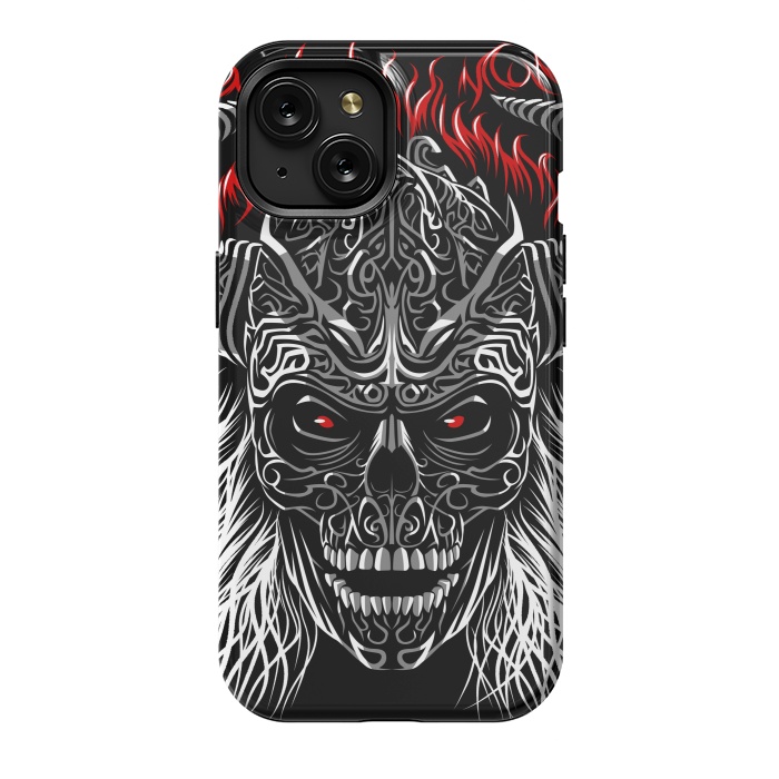 iPhone 15 StrongFit Viking Tribal Skull by Alberto