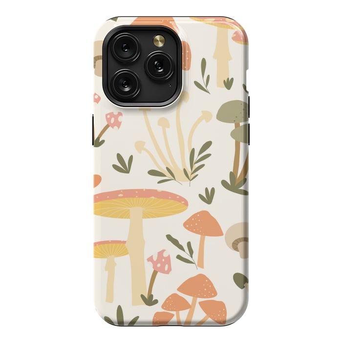 iPhone 15 Pro Max StrongFit Mushrooms Pastels by ArtPrInk