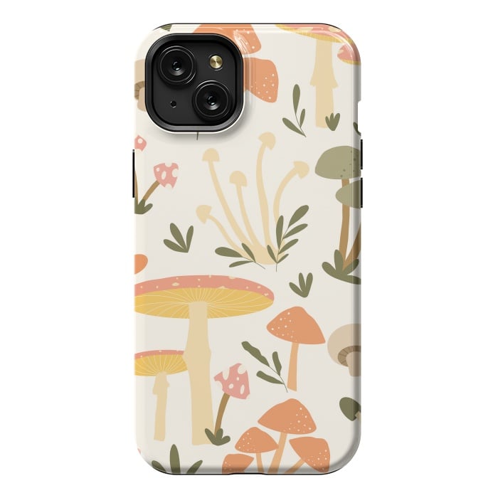 iPhone 15 Plus StrongFit Mushrooms Pastels by ArtPrInk