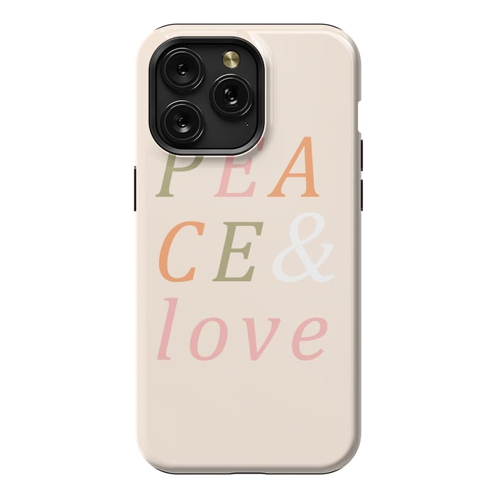 iPhone 15 Pro Max StrongFit Peace & Love Typography by ArtPrInk